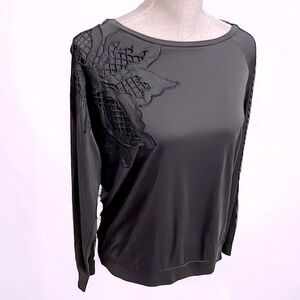 Sable Knit top, black with embroidery , size small